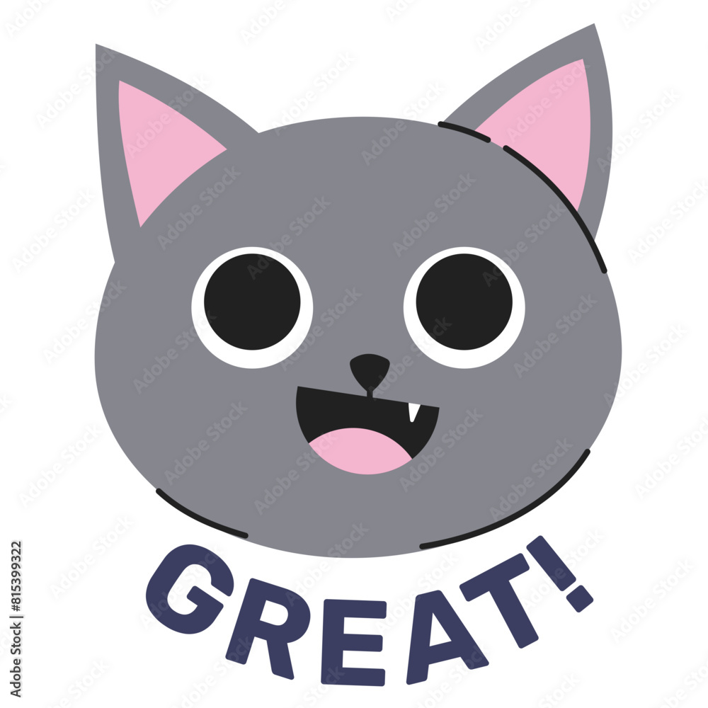Smiling Cat with Great Lettering Smiling Cat with Great Lettering