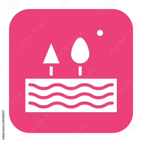 Lagoon icon vector image. Can be used for Geography.