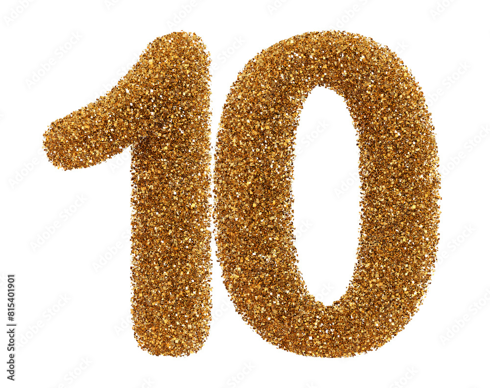 Golden glitter number 10 Golden glitter number 10