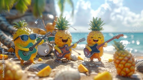 Tropical fruit band in the beach