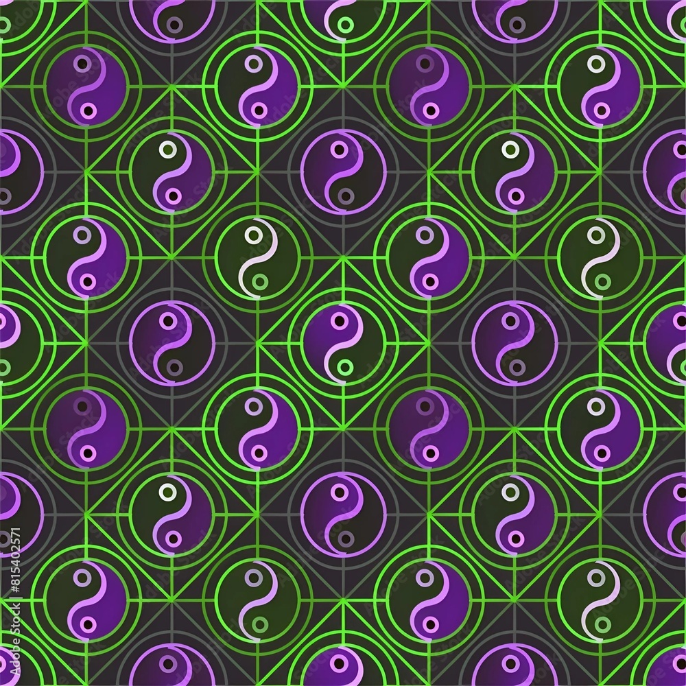 seamless pattern with yin yang