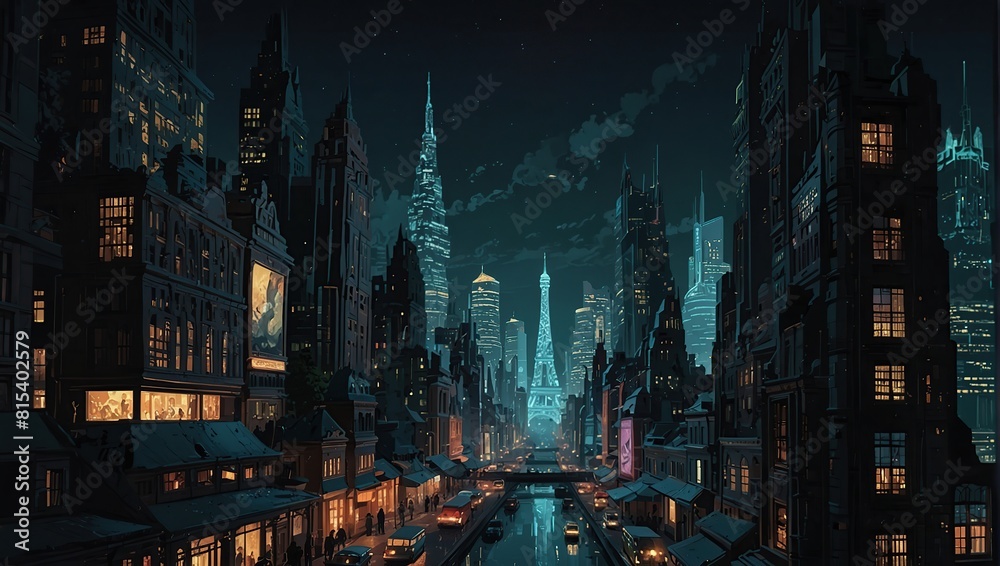 Obraz premium a fantastical cityscape