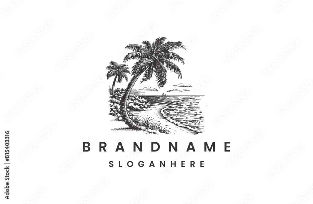 Palm logo template vector illustration design