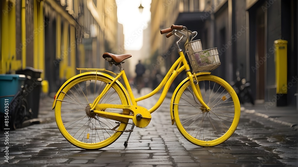 The Yellow Bicycle: Write a tale about a yellow bicycle left abandoned in a bustling city alleyway. Follow its journey as it changes hands, from a forgotten relic to a symbol of hope and adventure for