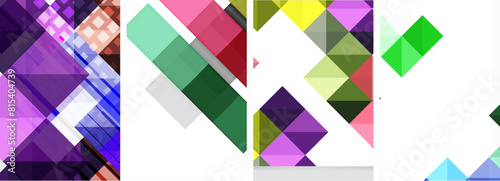 Set of colorful square posters business templates. Vector Illustration For Wallpaper, Banner, Background, Card, Book Illustration, landing page