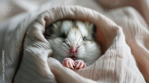 Adorable hamster tenderly photo