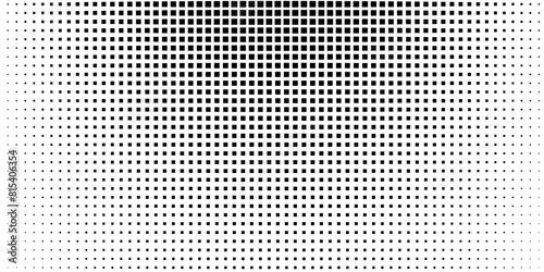 Pop art background vector. Design squares halftone effect gradient black on white background. Design print for illustration, textile, baner, cloth, cover, card, background, wallpaper modern design