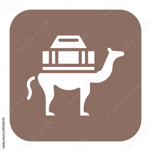 Camel Caravan icon vector image. Can be used for Islamic New Year.