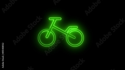 Bicycle, Sport Line Icon Motion Graphic Animation.