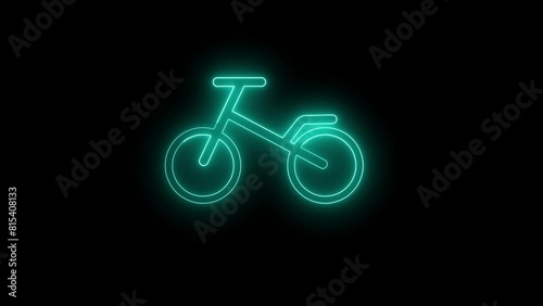 Bicycle, Sport Line Icon Motion Graphic Animation.