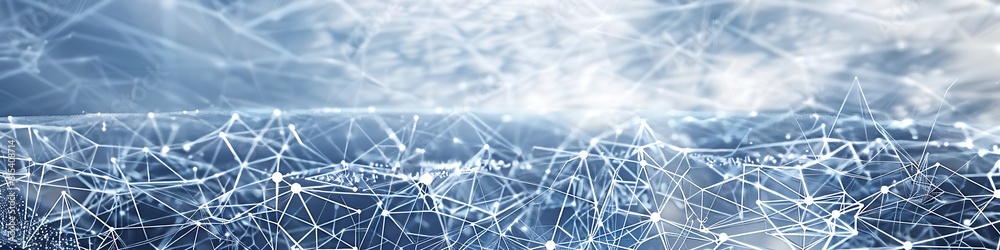 An abstract pattern of nodes and connections in cool ice blue and white An abstract pattern of nodes and connections in cool ice blue and white