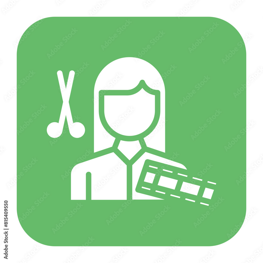 Film Editor Female icon vector image. Can be used for Filmmaking. Film Editor Female icon vector image. Can be used for Filmmaking.