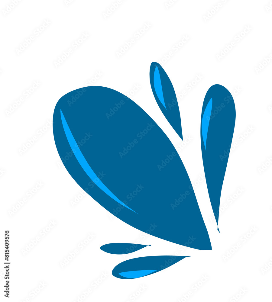 Obraz premium abstract logo design splash element water blue