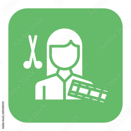 Film Editor Female icon vector image. Can be used for Filmmaking.