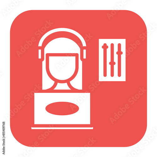 Sound Engineer Female icon vector image. Can be used for Filmmaking.