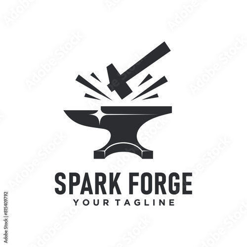 Forge Logo Design Vector Image