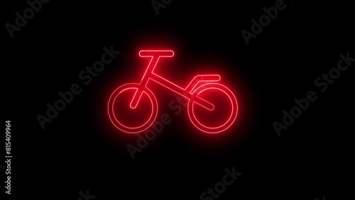 Bicycle, Sport Line Icon Motion Graphic Animation.