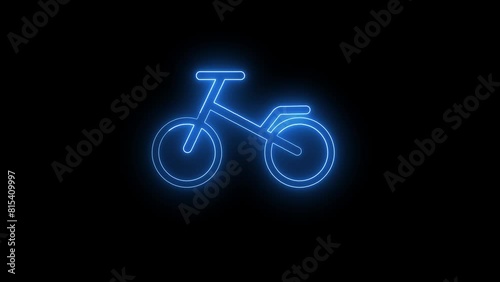 Bicycle, Sport Line Icon Motion Graphic Animation.