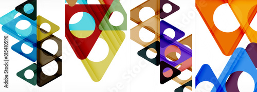 Abstract background set featuring captivating triangles. Harmonious blend of geometry and style, these designs bring modern flair
