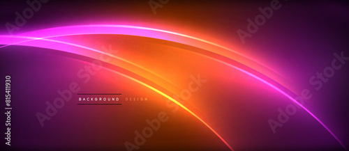 An electric blue and magenta glowing wave illuminates the dark space, resembling a colorful gas cloud surrounding an astronomical object