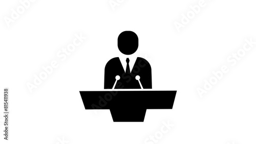  Speaker icon isolated. 4K Video motion graphic animation.