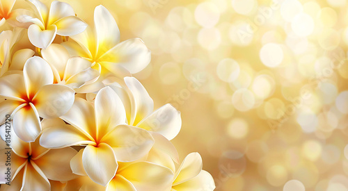 Frangipani flower background with free space for text.