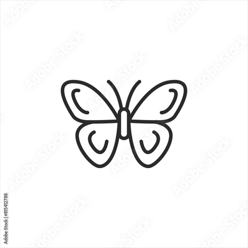 ilk Butterfly icon. Simple and elegant representation of a butterfly, associated with silk due to its delicate nature and the silk-producing silkworm. Perfect for design elements. Vector illustration