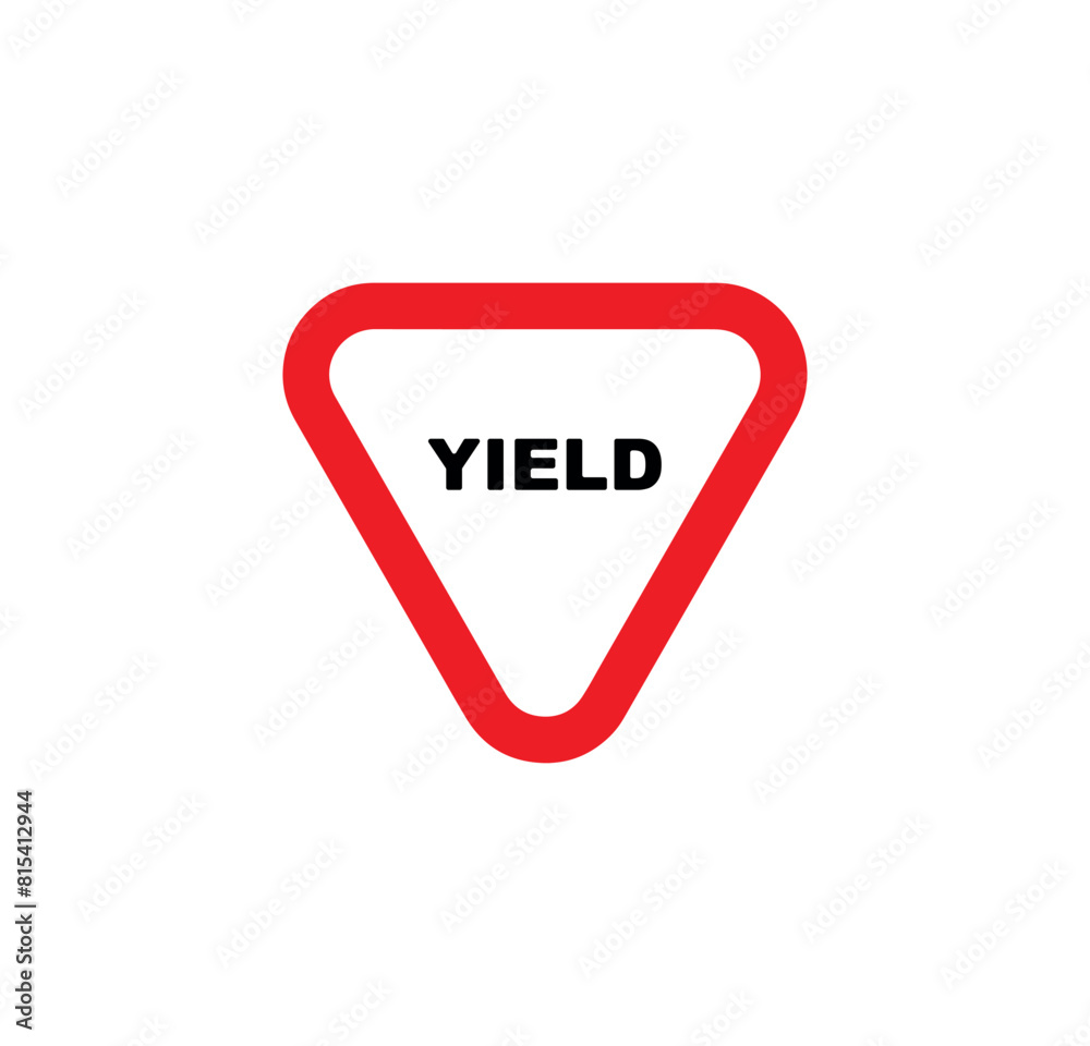 Yield sign on white background Yield sign on white background
