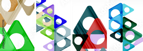 Abstract background set featuring captivating triangles. Harmonious blend of geometry and style, these designs bring modern flair