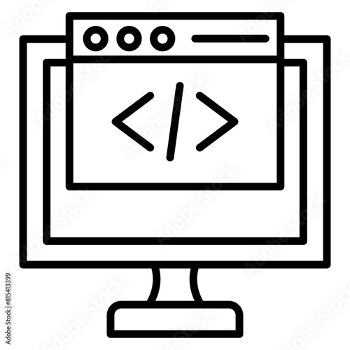 Front End Development vector icon. Can be used for No Code iconset.