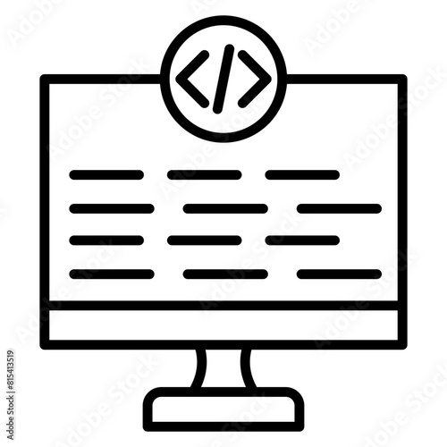 Pre-Written Code vector icon. Can be used for No Code iconset. photo