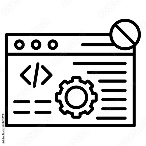 Code Block vector icon. Can be used for No Code iconset.