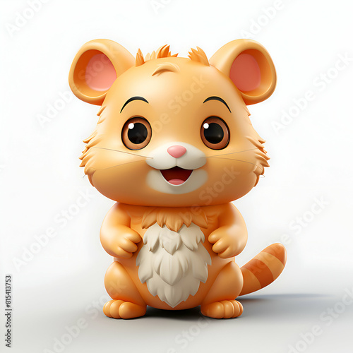 3d rendered illustration of a hamster cartoon character isolated on white background