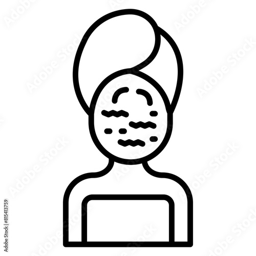 Wrinkled Face vector icon. Can be used for Comfort iconset.