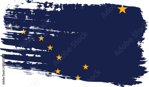 Alaska US flag, wide brush stroke on transparent background vector