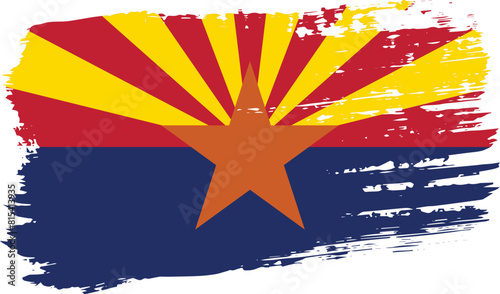 Arizona US flag, wide brush stroke on transparent background vector