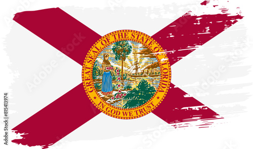 Florida US flag, wide brush stroke on transparent background vector