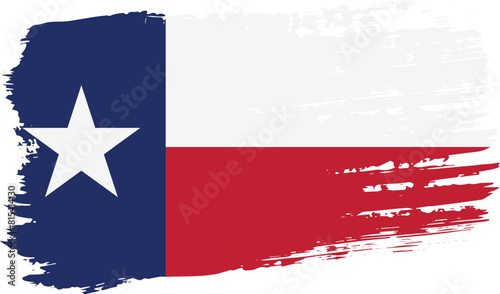 Texas US flag, wide brush stroke on transparent background vector