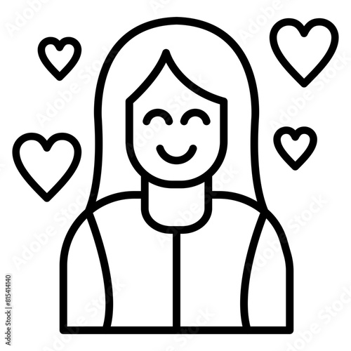 Happy Woman vector icon. Can be used for Comfort iconset.