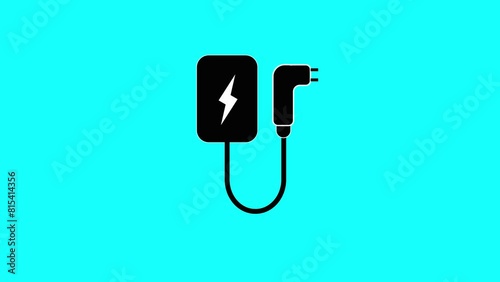 Charger icon. Electric charger icon animation.