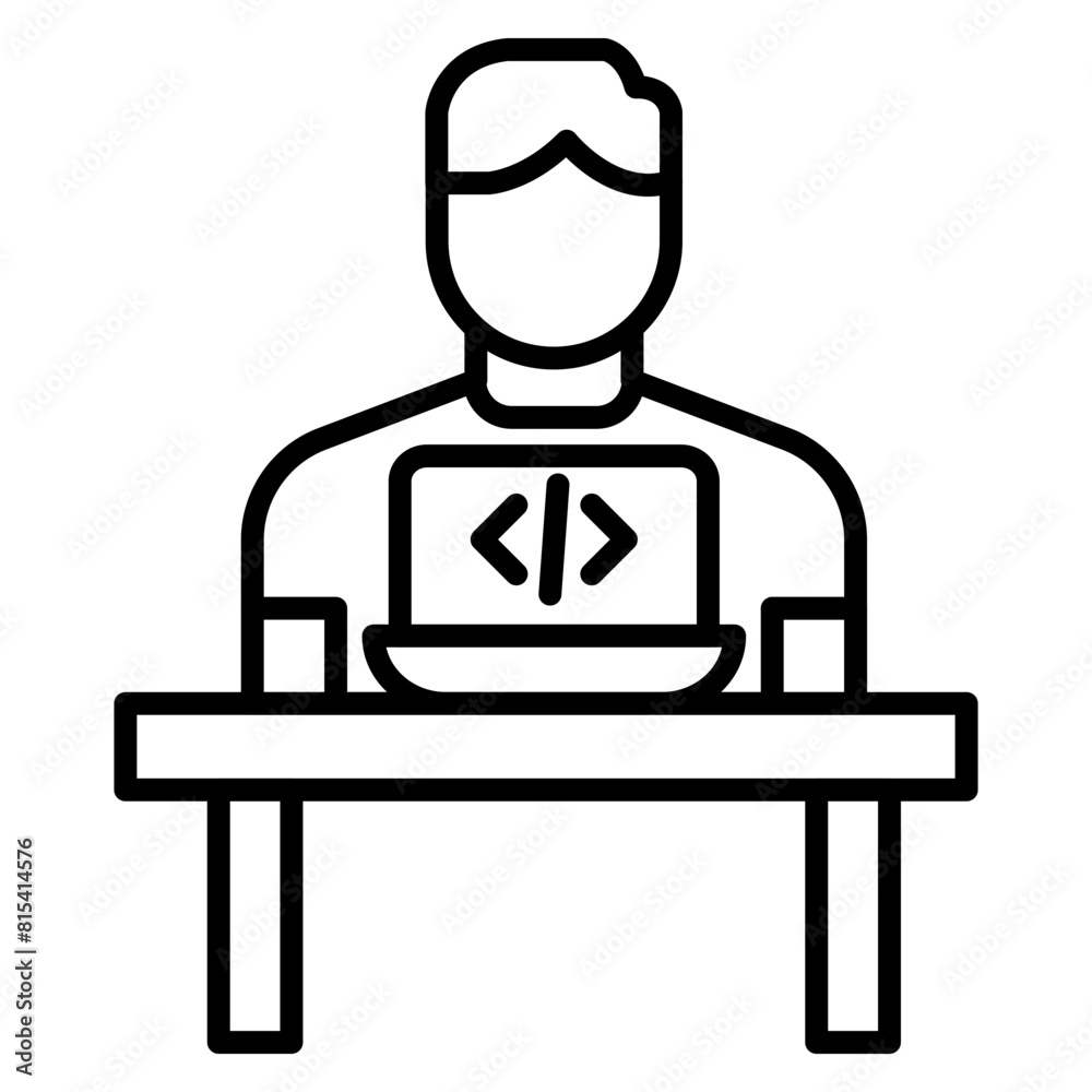 Web Designer Male vector icon. Can be used for Home Based Business iconset. Web Designer Male vector icon. Can be used for Home Based Business iconset.