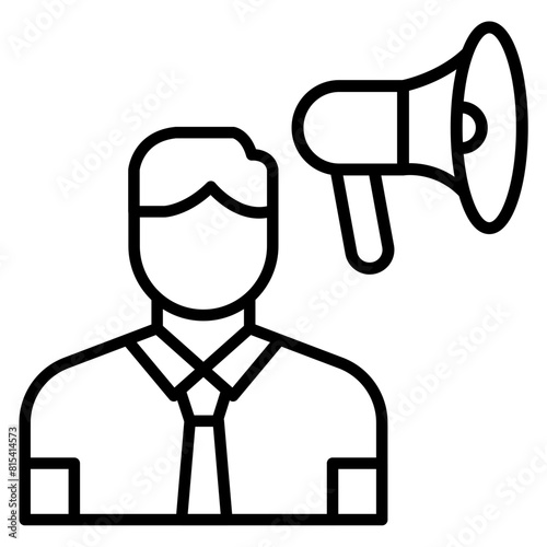 Influencer Male vector icon. Can be used for Home Based Business iconset.