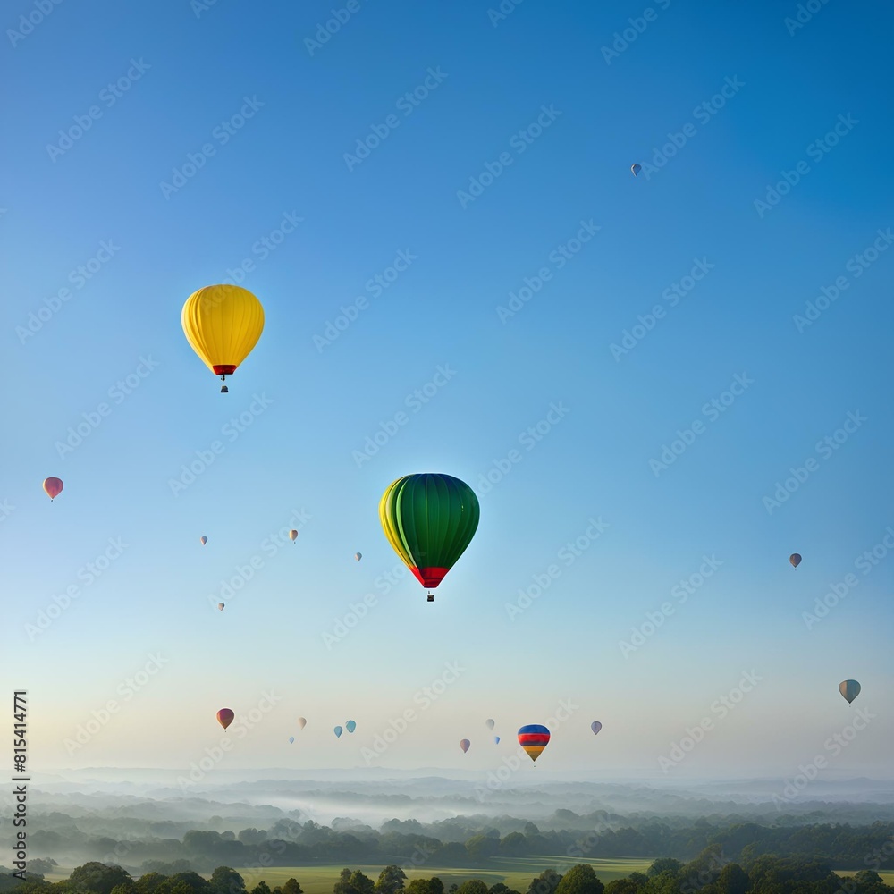 Fototapeta premium Hot air balloons in clear sky
