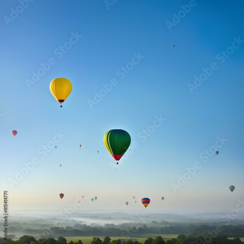 Hot air balloons in clear sky