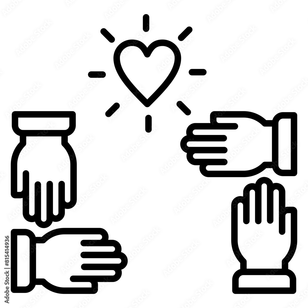 Obraz premium Volunteering vector icon. Can be used for Job Search iconset.