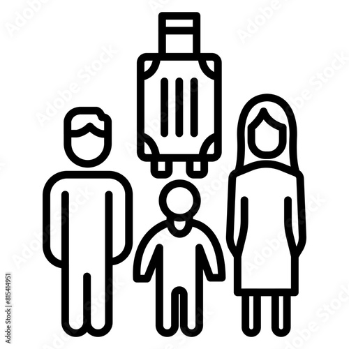 Traveler Family vector icon. Can be used for Travel Agency iconset.