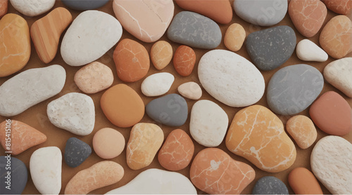 Pattern of Neatly Arranged Small Pebbles