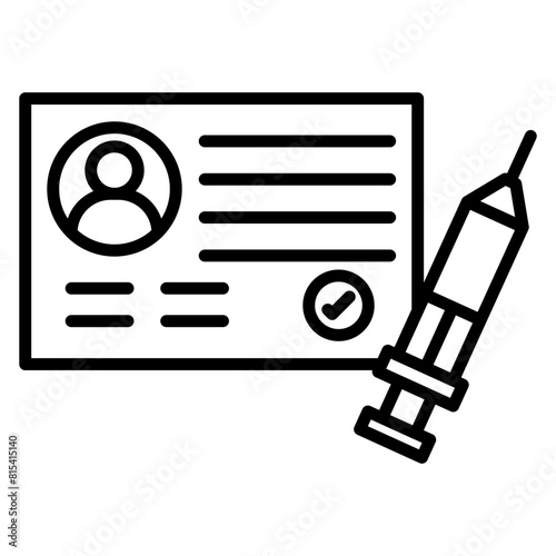 Vaccination Certificate vector icon. Can be used for Travel Agency iconset.