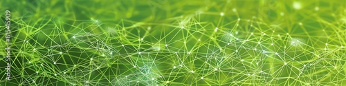 An intricate pattern of digital connections in shades of green and soft lime