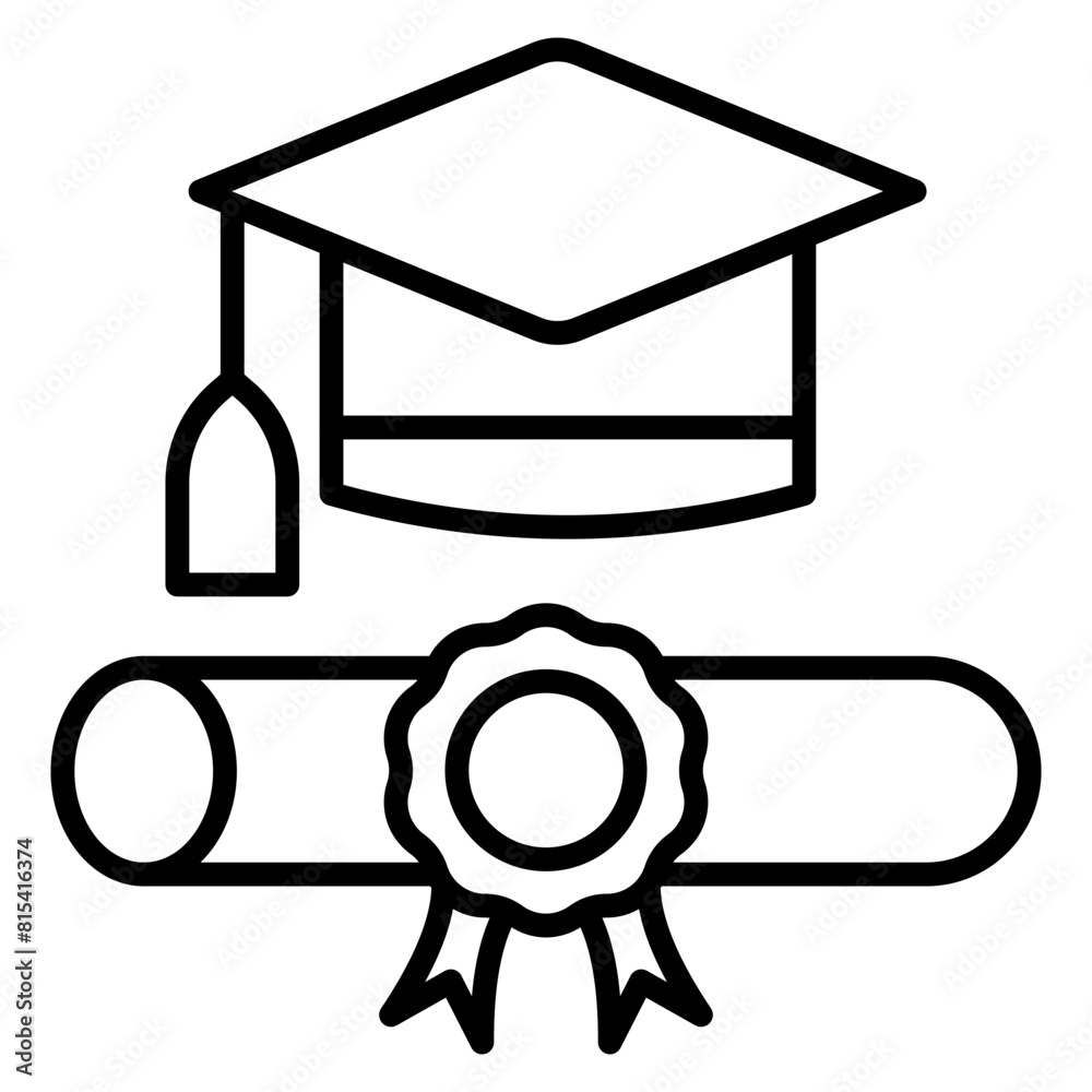 Degree vector icon. Can be used for Online Education iconset. Degree vector icon. Can be used for Online Education iconset.